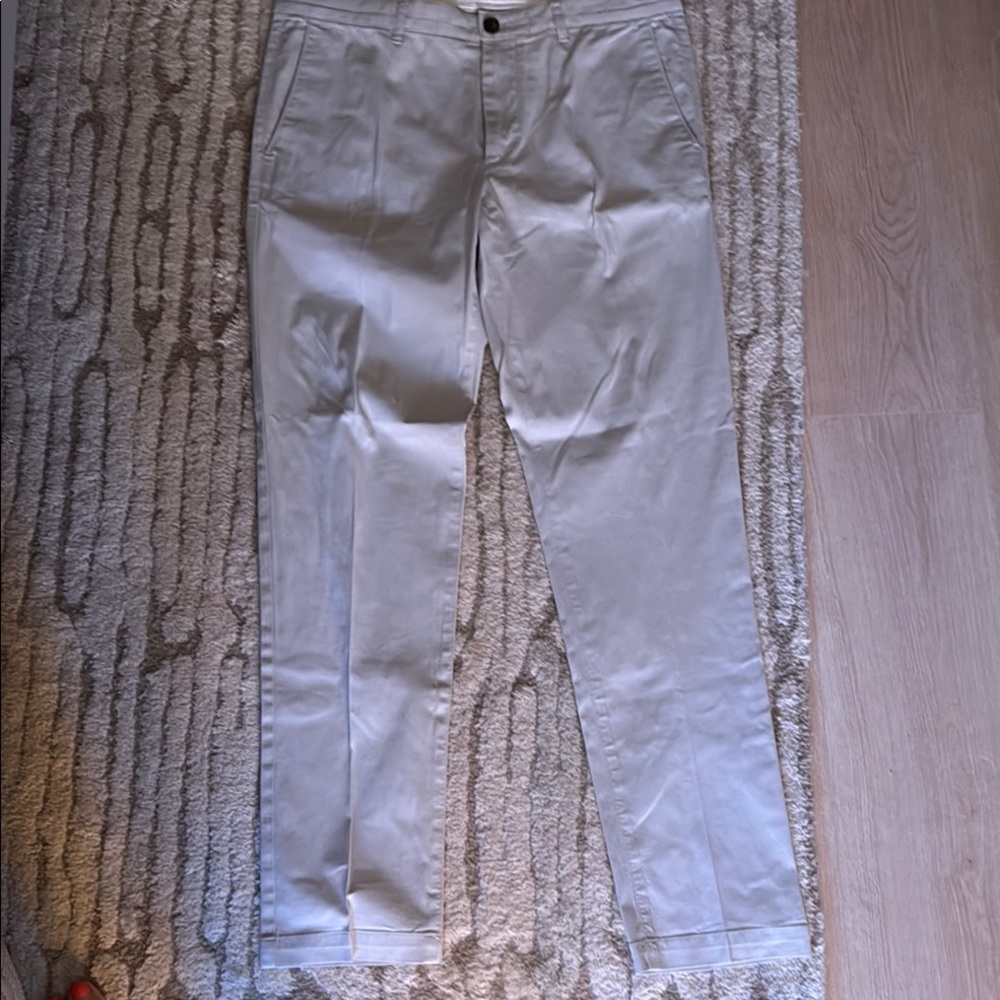 Theory Gray Chinos Straight Leg Cotton Blend